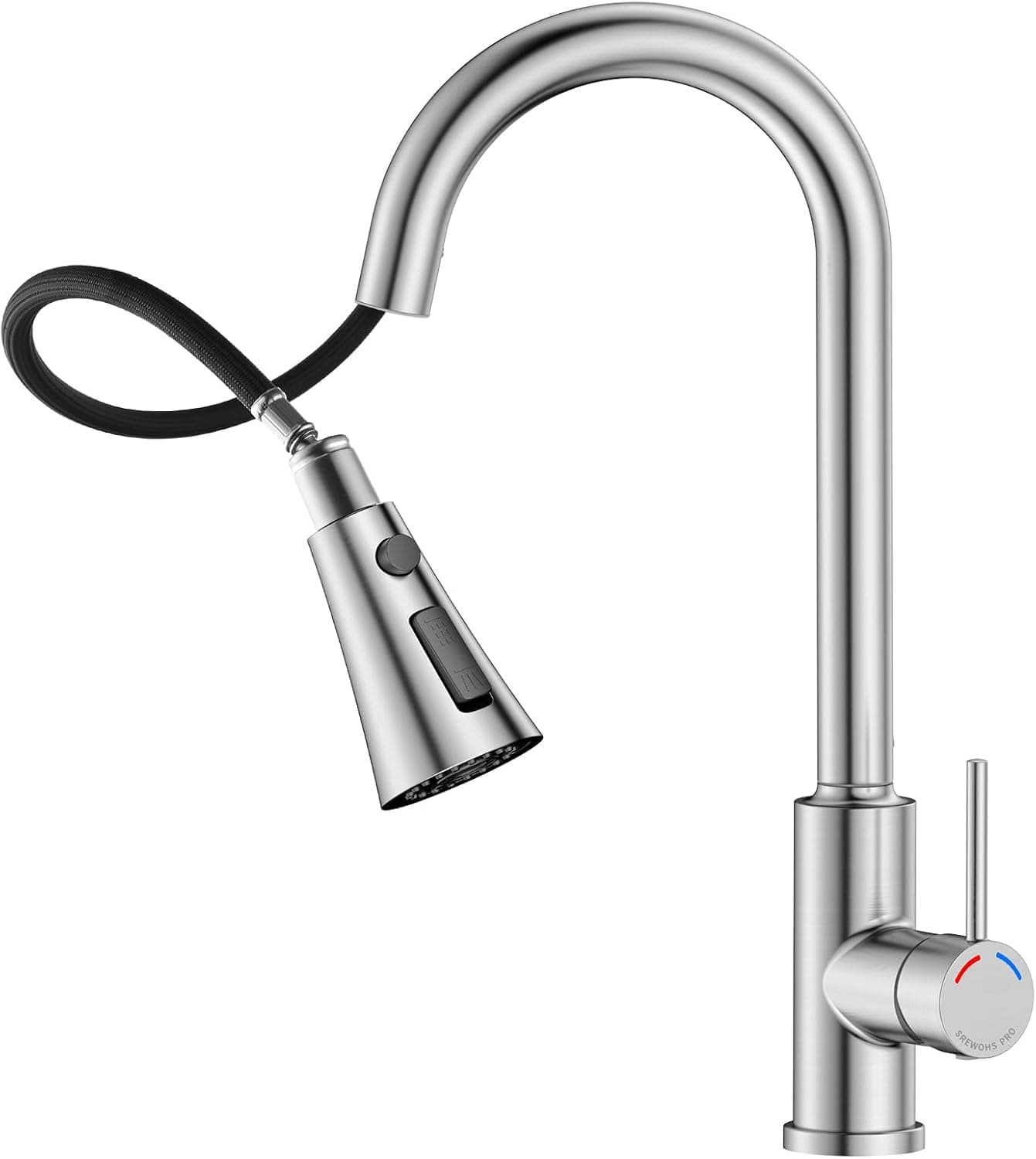 SREWOHS PRO | Torneira de cozinha em inox com bica rotativa 360 graus e 3 modos de jato