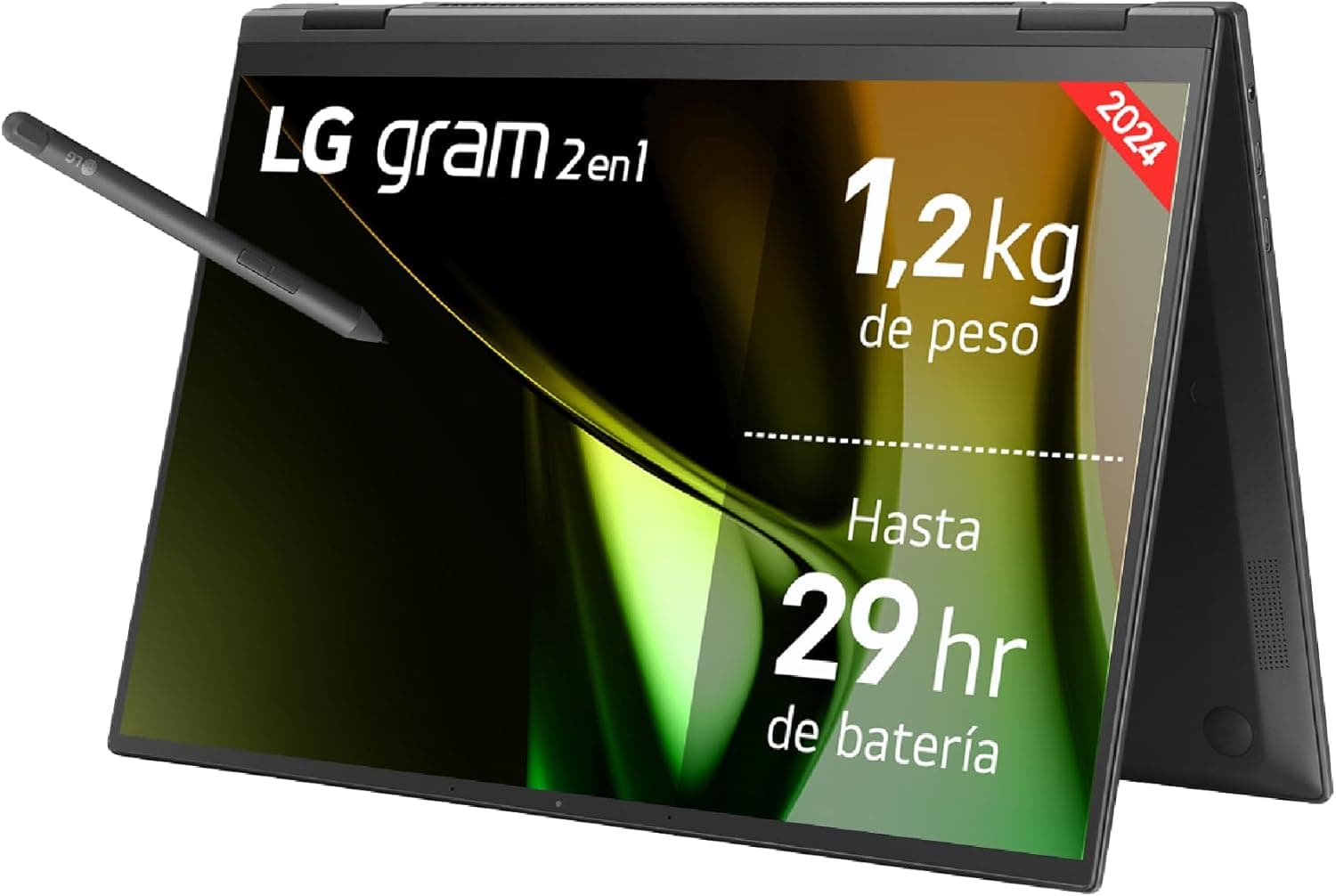 LG Gram 2 em 1, 14T90S-G.AA75B Computador portátil ultraleve de 35,5 cm (14 polegadas) 1920x1200, painel IPS Touch antirreflexo, Intel® Core™ Ultra 7, 16 GB RAM, 512 GB SSD, 12 50 g, Bateria 29 h