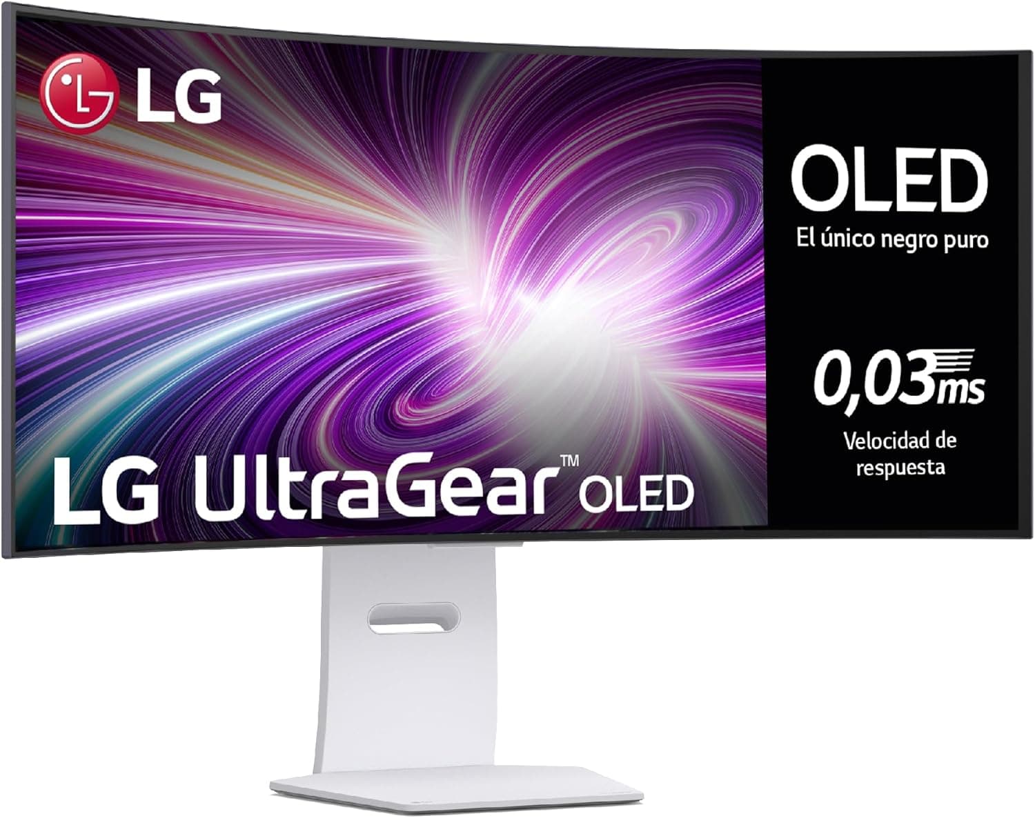 LG 39GS95QE-W Monitor ultragear, 39", OLED WQHD, (3440x1440), 21:9, 240 Hz, 0,03 ms, classificação F, tecnologia Micro Lens Array +, DisplayHDR True Black 400, Branco