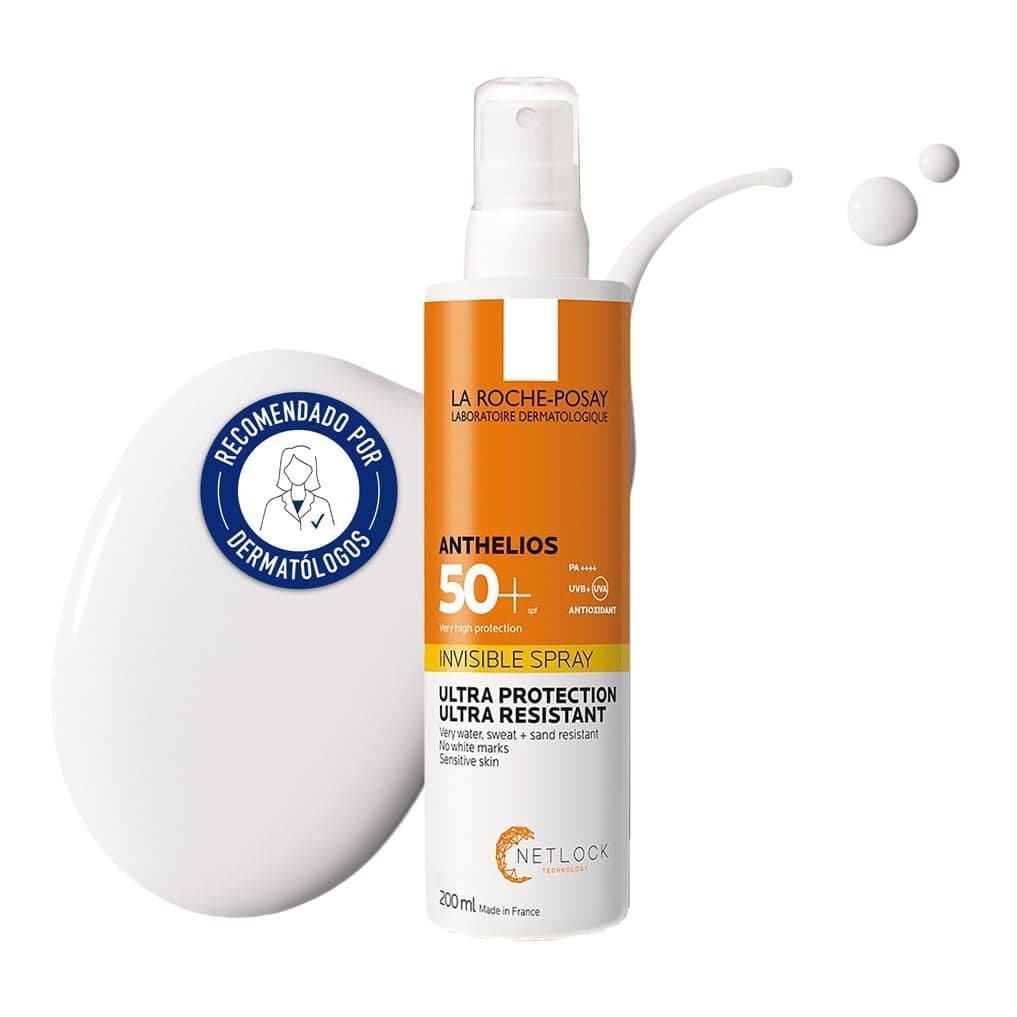 La Roche-Posay Spray Invisível, Protetor Solar, Apto para Pele Sensível, Previne o Stress Oxidativo, Resistente à Água, ao Suor e à Areia, Fórmula com Água Termal, Anthelios, 200 ml