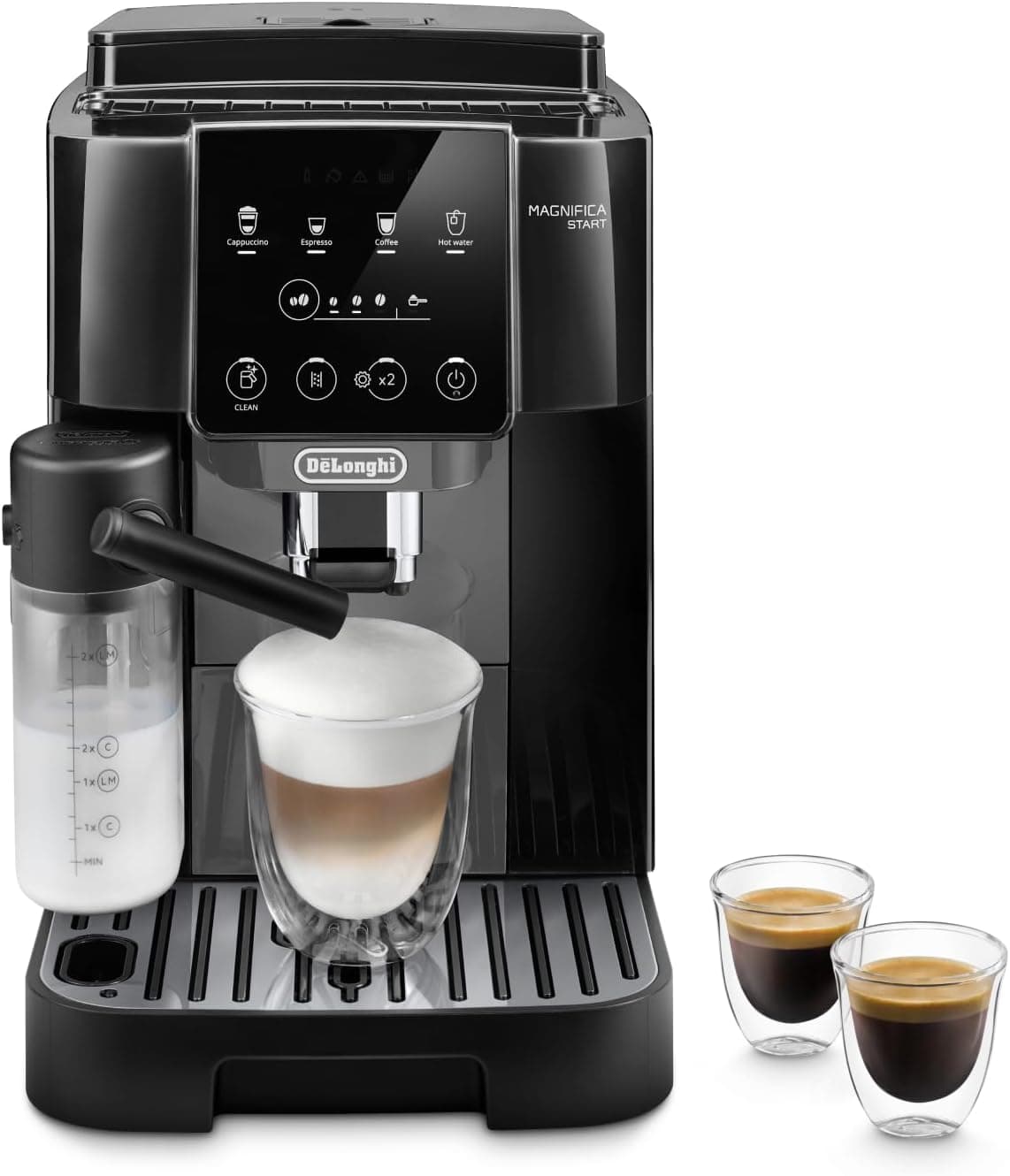 De'Longhi Magnifica Start ECAM220.60.BG, máquina de café automática com LatteCreme Hot, máquina de café expresso de grão a caneca com 4 receitas de um só toque, painel de controlo de toque suave, 1450