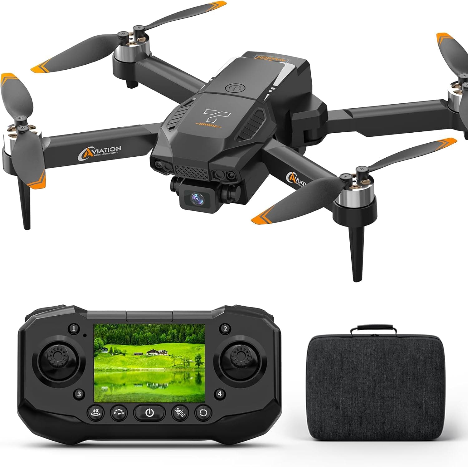Dron com câmara HD 1080P para crianças e adultos, controlador LCD com SD 8GB, motores Brushless, Hover estável, Waypoints, descolagem/desembarque 1 toque, ideal para iniciantes (F205-2)