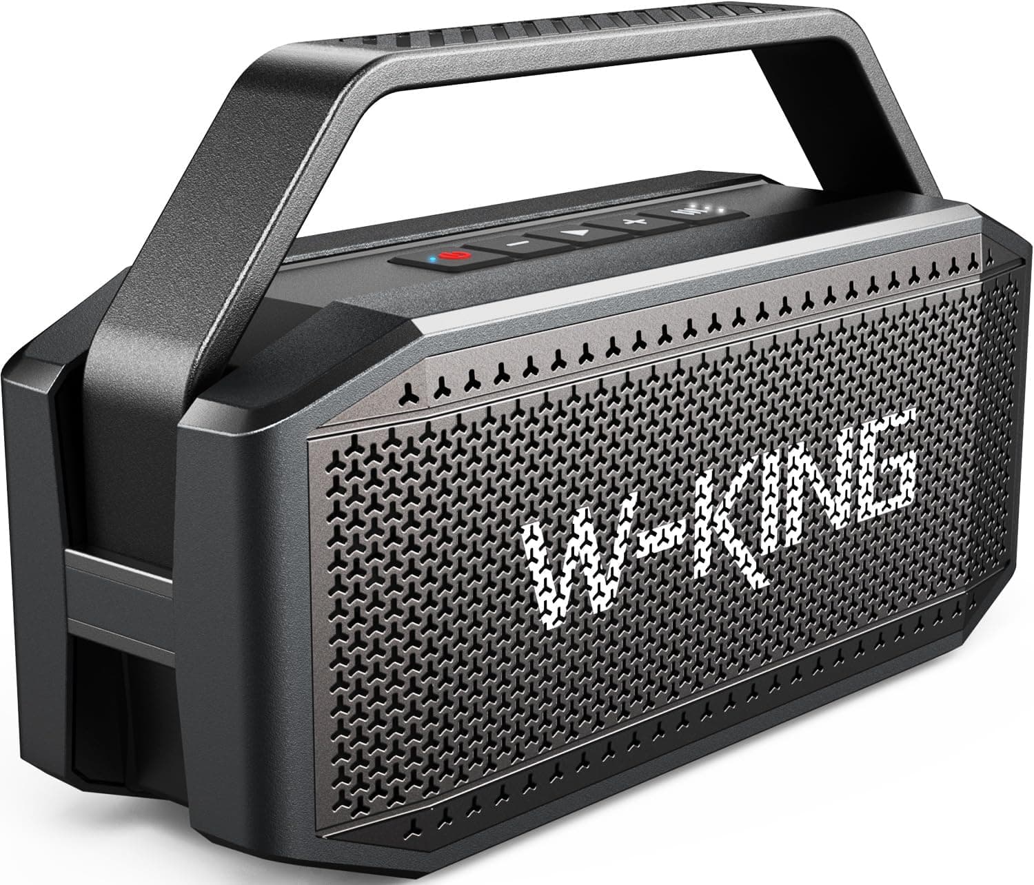 W-King Altifalante Bluetooth, 80 W Peak IPX6 altifalante Bluetooth portátil resistente à água sem fios com 2 controladores de alcance completo/graves ricos, 2 pares/30 H/U-Disk/cartão TF/AUX/EQ