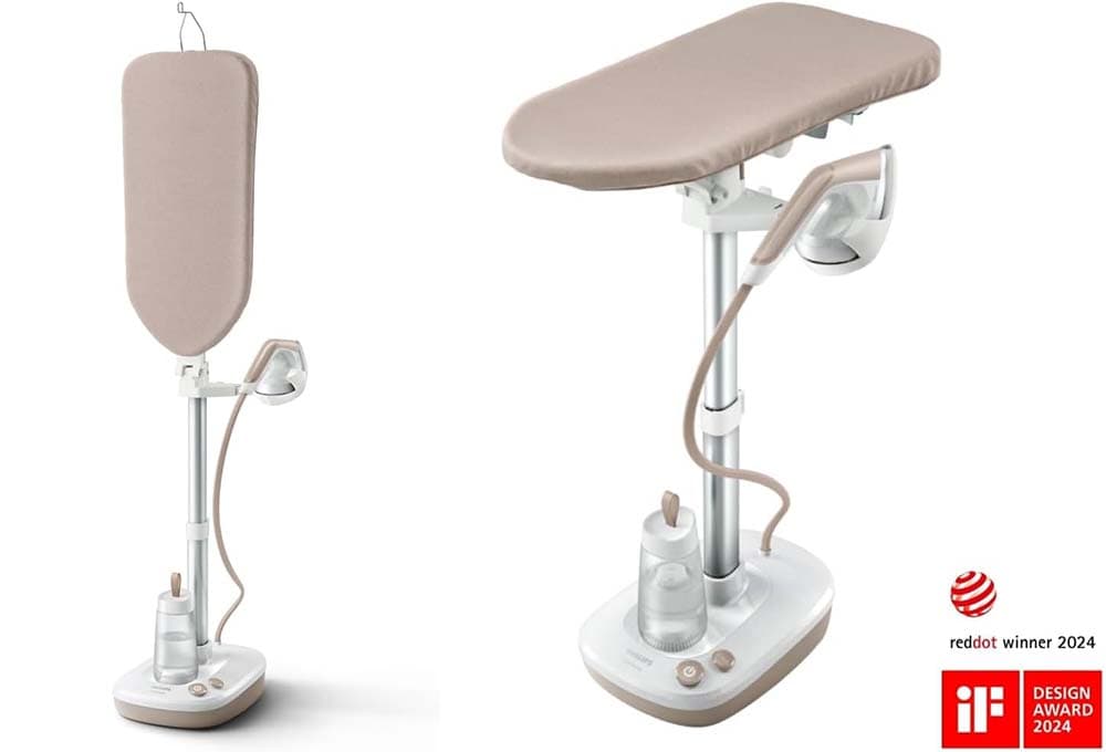 Philips 6000 Ferro All in One Série 6000 tábua de várias posições, tecnologia sem queimaduras garantidas, 1800 W, botões confortáveis de pé, elimina até 99,9% das bactérias e ácaros (AIS6010/10)