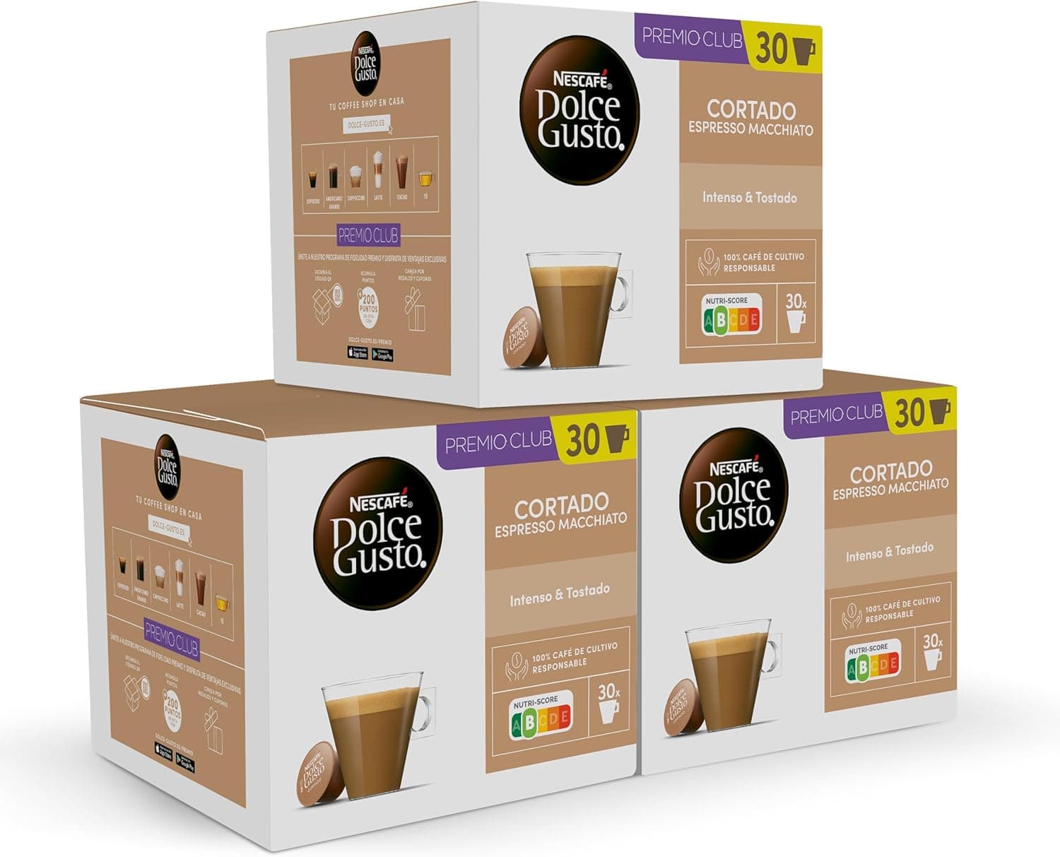 NESCAFÉ Dolce Gusto Cortado, 90 cápsulas (3 packs de 30)