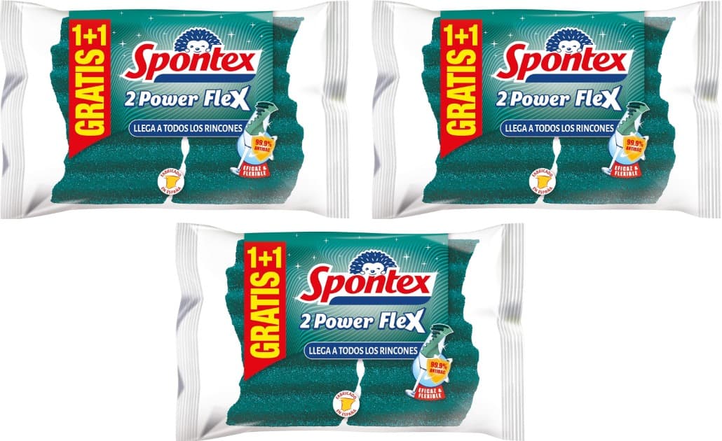 Spontex Estropajo Power Flex, 6 esponjas
