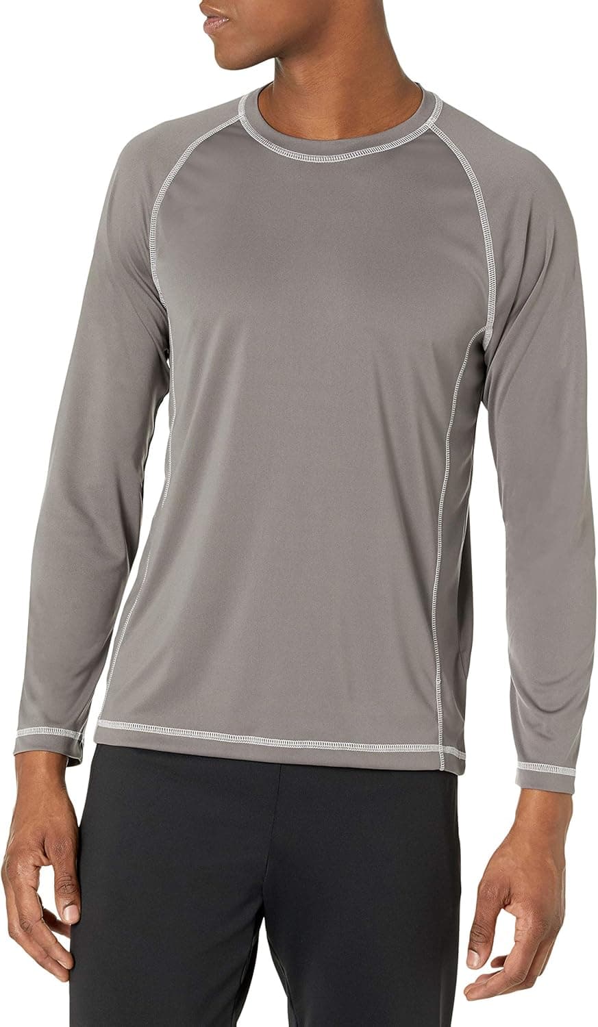 Amazon Essentials T-shirt de fato de banho, de secagem rápida e manga comprida para homem