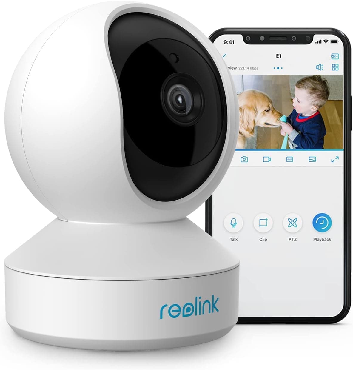 Reolink E1 3MP | Câmara de vigilância WiFi interior 2K com visão noturna, deteção de movimento, áudio bidirecional e controlo por app