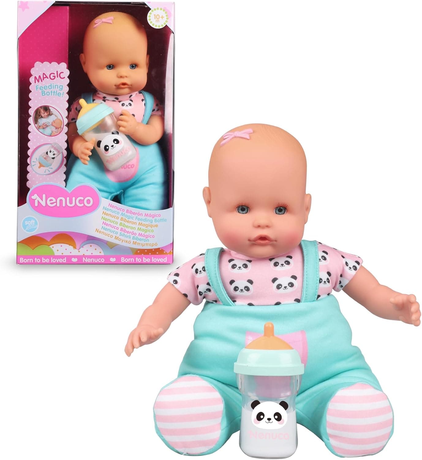 Nenuco - Biberão mágico, boneca bebé macio, o líquido da biberão desaparece quando o bebé terminar. Para meninos e meninas a partir de 10 meses (Famosa NFN86000)