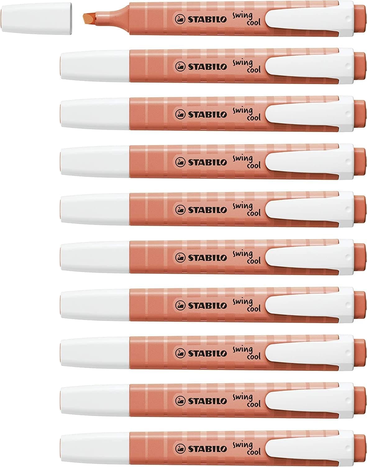 Stabilo Marcadores fluorescentes swing cool pastel coral meloso, 10 unidades 