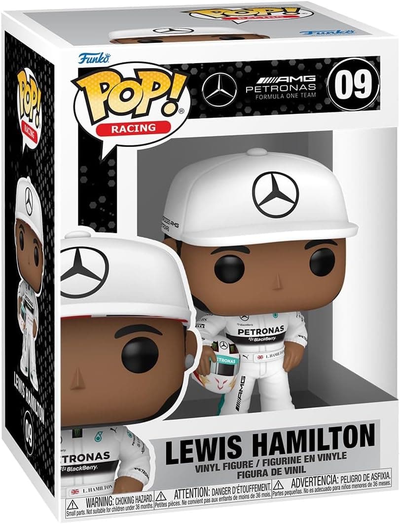Funko Pop! Corrida: Racing - Lewis Hamilton with Helmet - Mercedes-Benz - figura de vinil colecionável - ideia de presente - Mercadoria Oficial - Brinquedos para crianças e adultos - Fãs de desporto