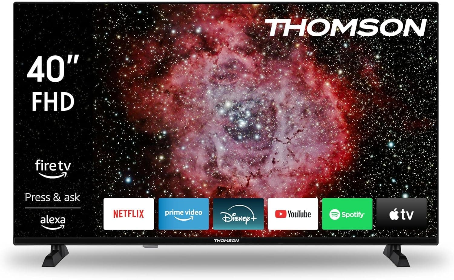 THOMSON FHD (40''), FHD LED Fire TV, controlo por voz Alexa, suporte AirPlay, sintonizador triplo, Bluetooth, HDMI, portas USB, AV IN e Ci+ - 40FF2S34-2024