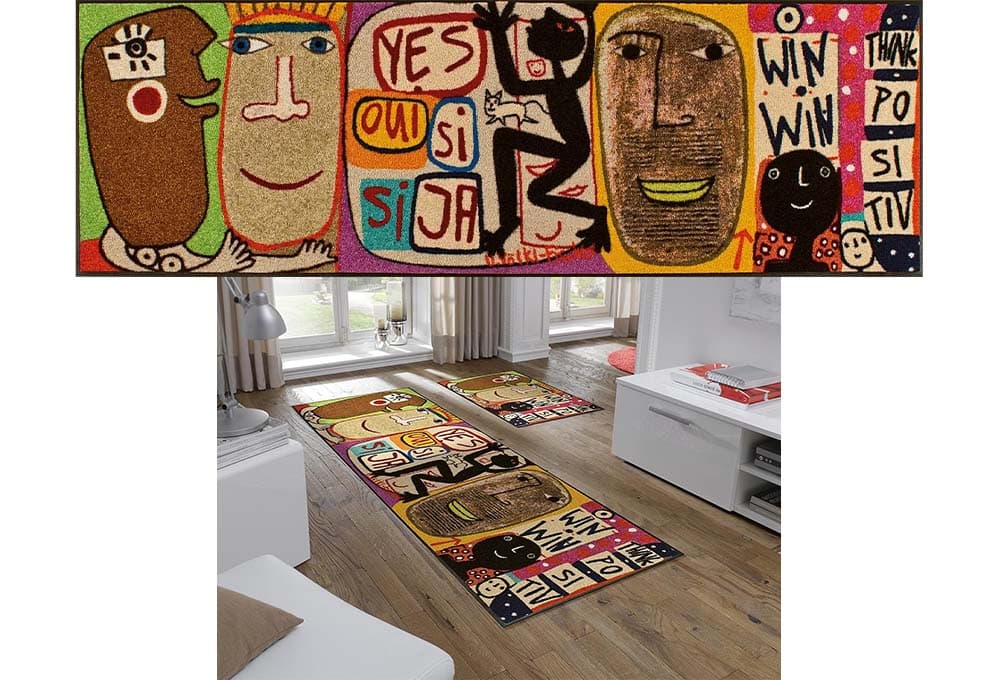 Wash&Dry Think Positiv Tapete de poliamida, colorido, 60 x 180 cm