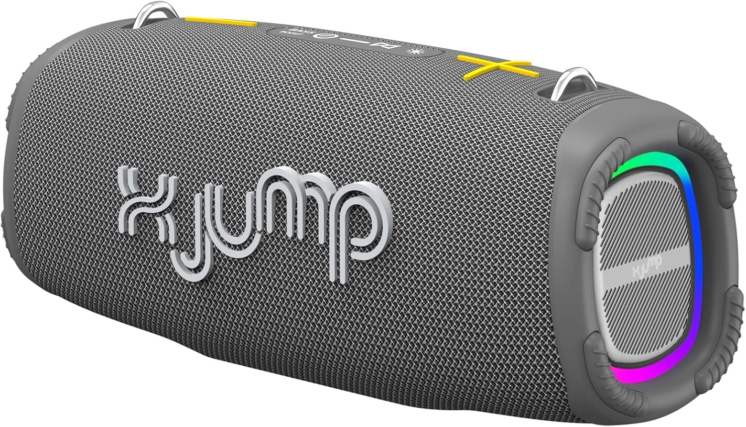 X Jump XJ 200 Coluna portátil amplificado de 90 W, alto desempenho, Bluetooth, função TWS, USB, AUX-IN, microfone incorporado, altifalante resistente à água IPX5, cinzento
