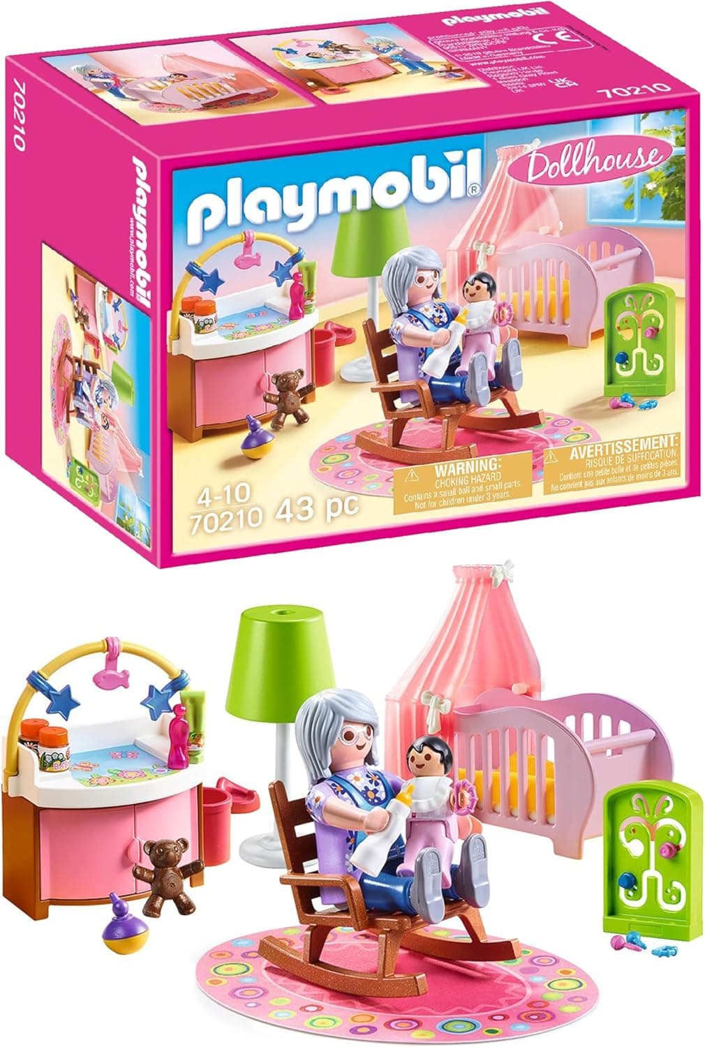 PLAYMOBIL Dollhouse 70210 – Quarto de Bebé, a Partir dos 4 Anos