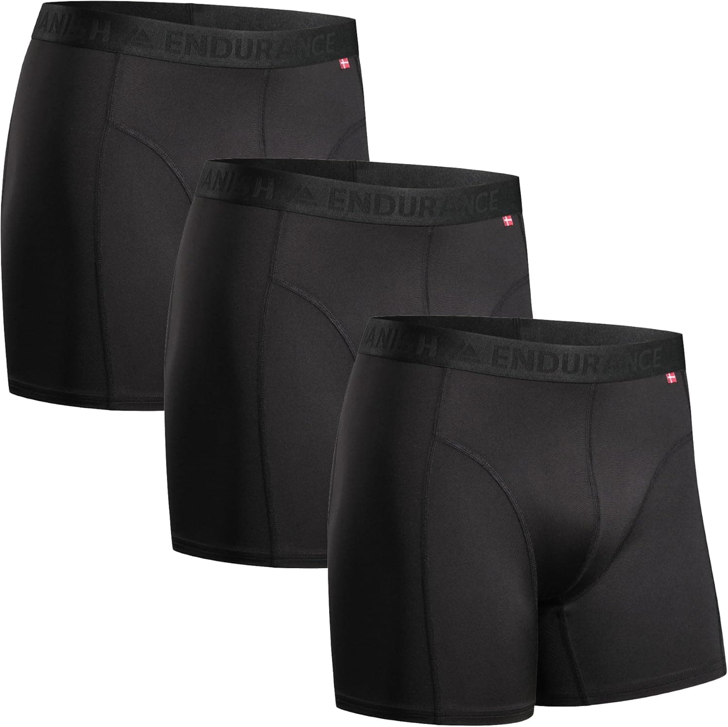 DANISH ENDURANCE Boxers para homem ajustados, respiráveis e sem etiquetas, pack de 3
