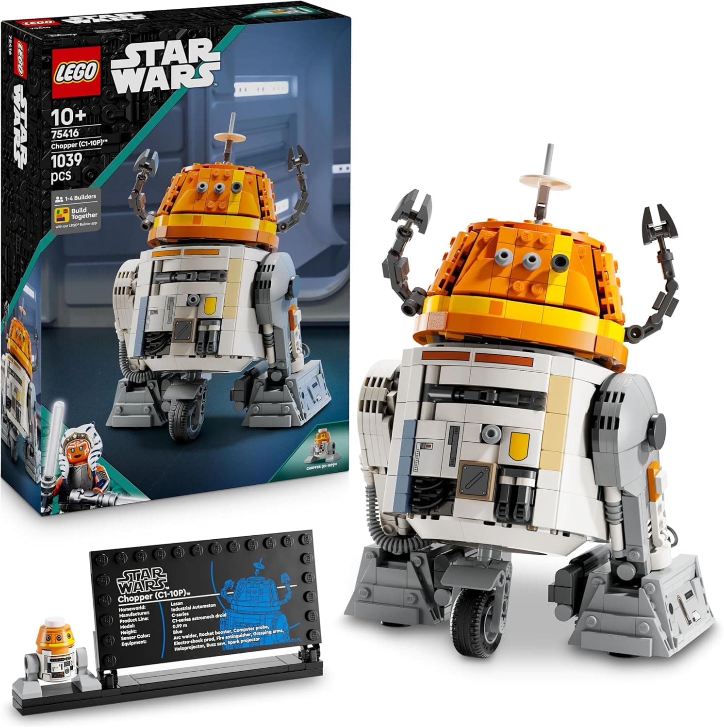 LEGO Star Wars Droide Chopper | Figura articulada de construção com cabeça móvel para crianças a partir dos 10 anos