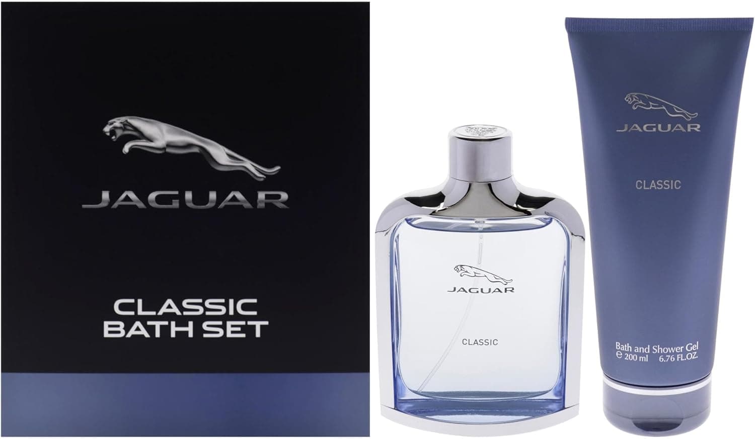 Jaguar Classic Bath Set para homem, Eau de toilette 100ml + gel de banho 200 ml 