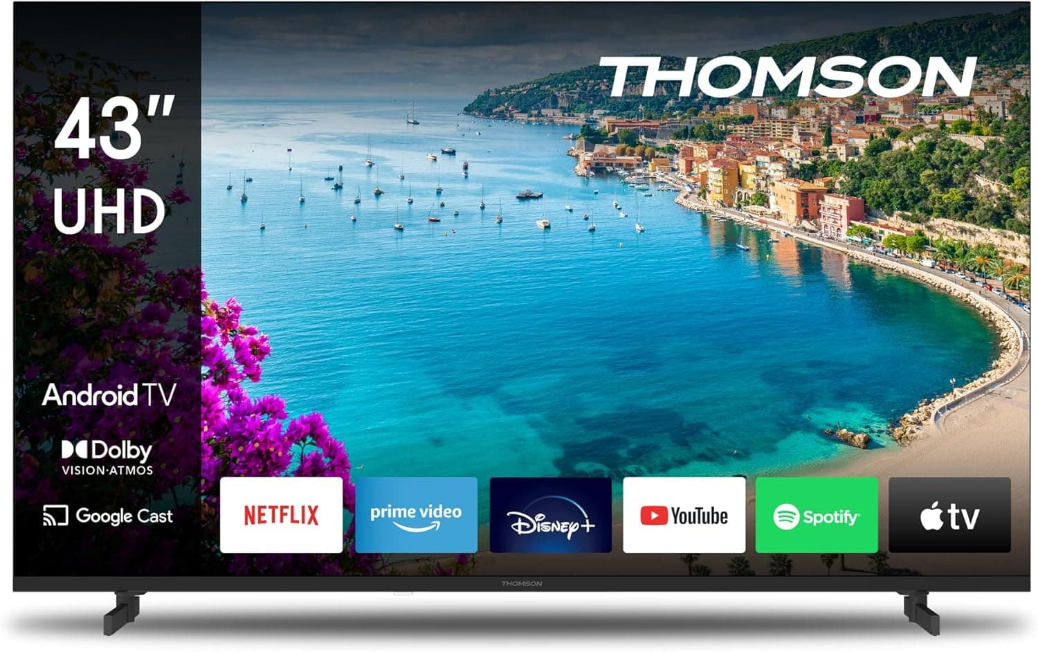 THOMSON 43 polegadas (109 cm) UHD Smart Android TV (WLAN, HDR, Triple Tuner DVB-C/S2/T2) – 43UA5S13-2023 