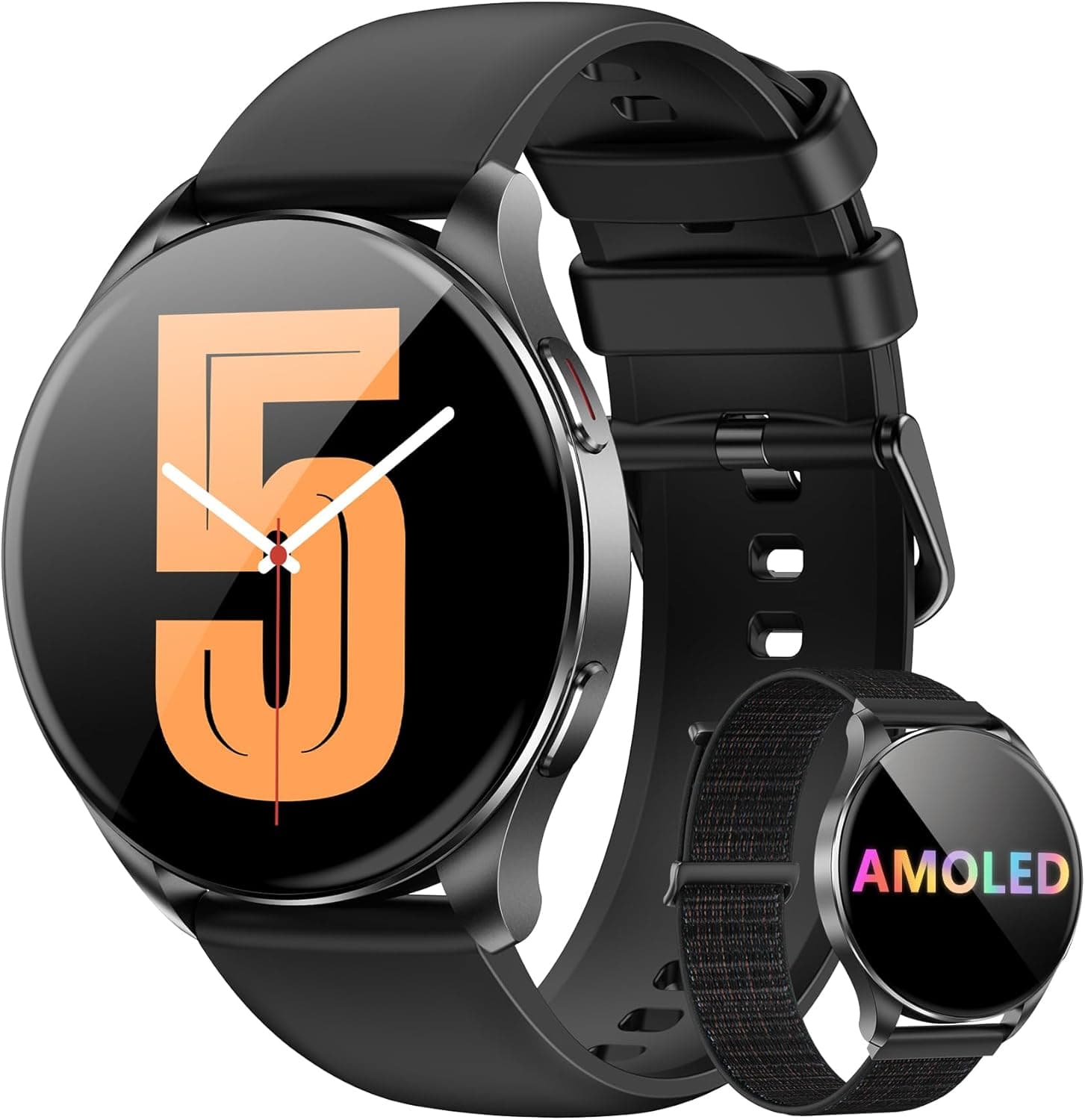 Blackview Smartwatch, chamadas Bluetooth, ecrã AMOLED de 1,43 polegadas, SpO2/monitor de sonho/relógio inteligente homem mulher 100 modos desportivos, Whatsapp mensagem, Android & iOS