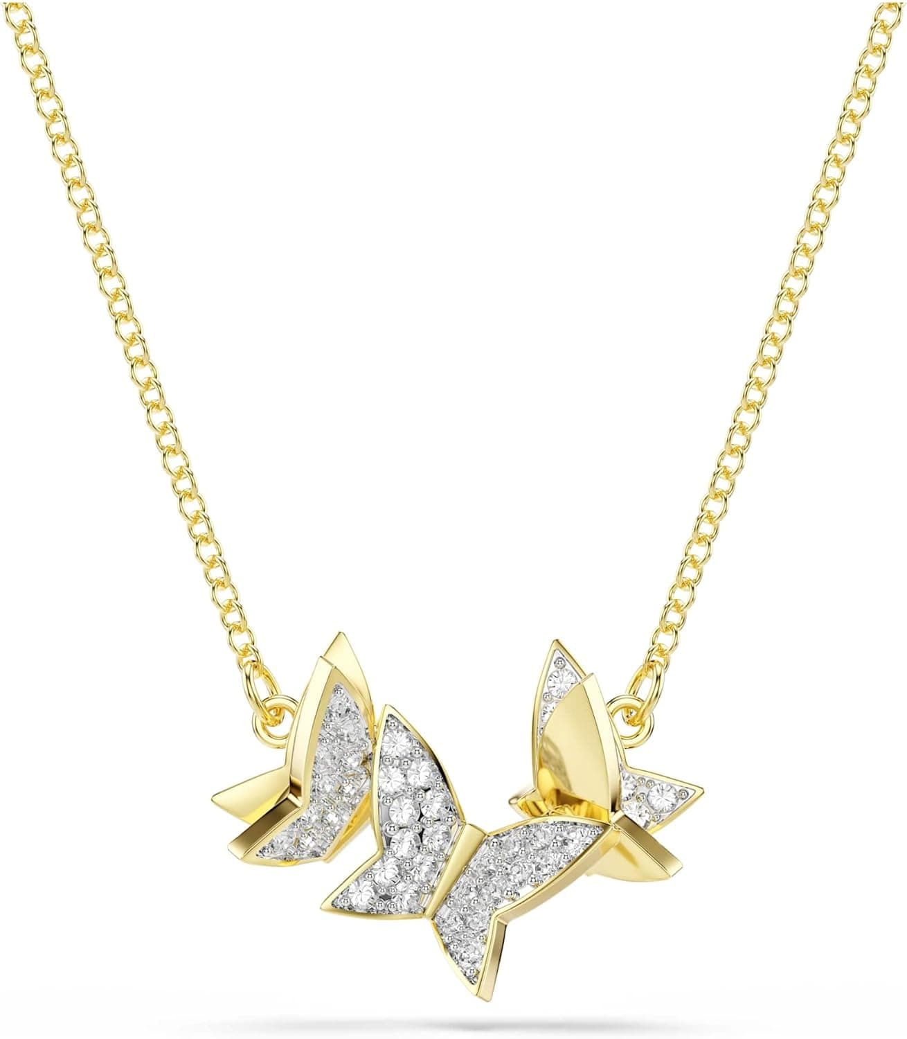 Swarovski Idyllia Lilia | Colar feminino com banho dourado e pendente branco