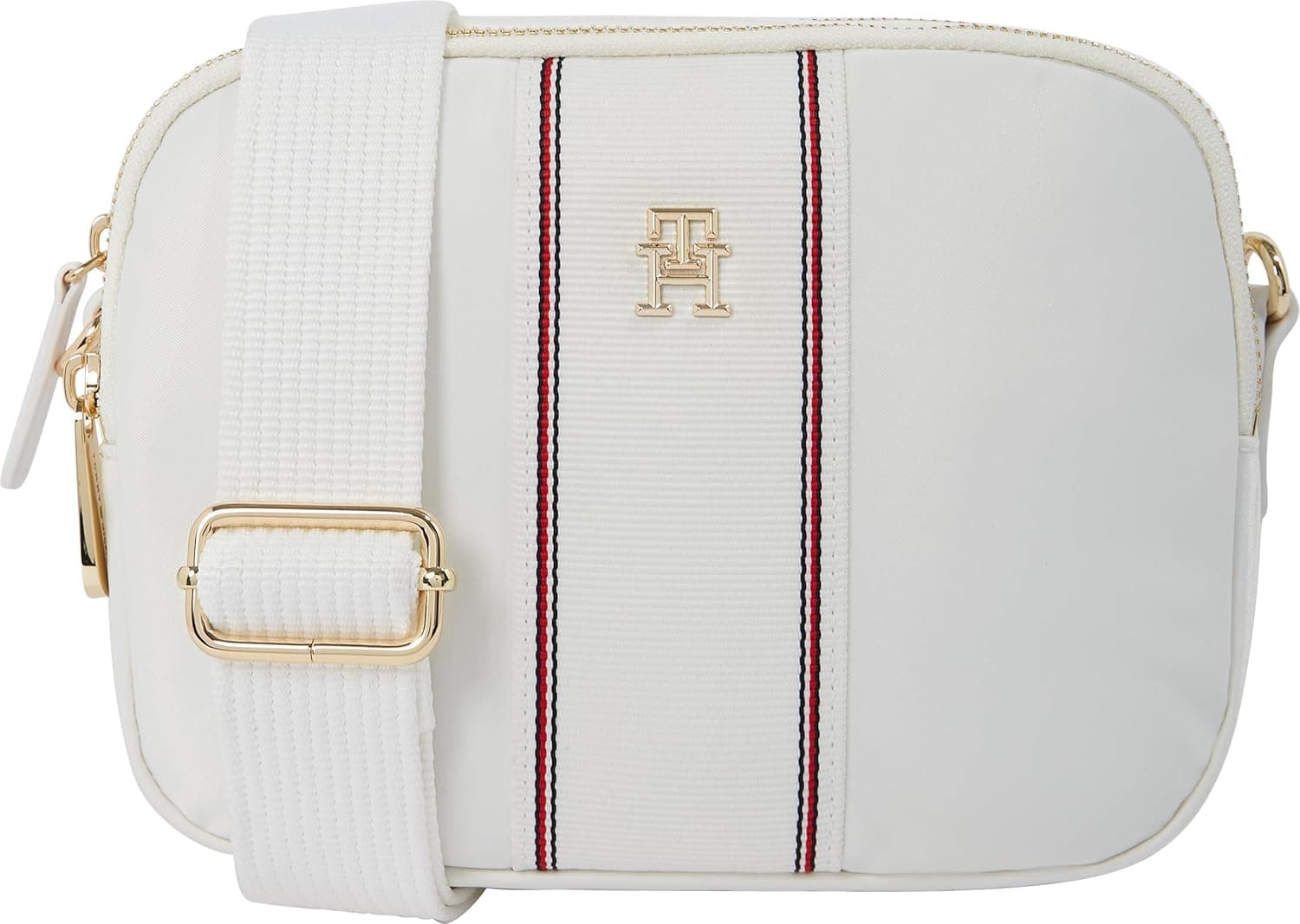 Tommy Hilfiger Poppy Camera Bag Corp | Mala tiracolo compacta em poliuretano com alça ajustável e fecho de correr, 21 x 17 x 5 cm para mulher