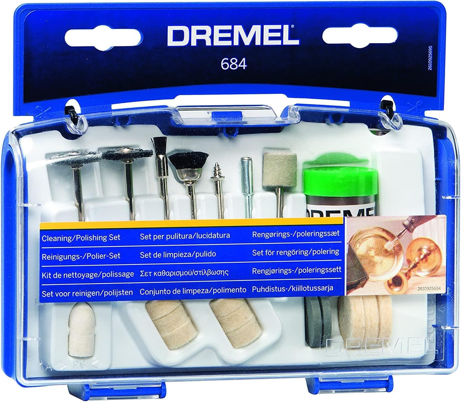 Dremel 684 | Kit de limpeza e polimento com 20 acessórios para multiferramenta rotativa