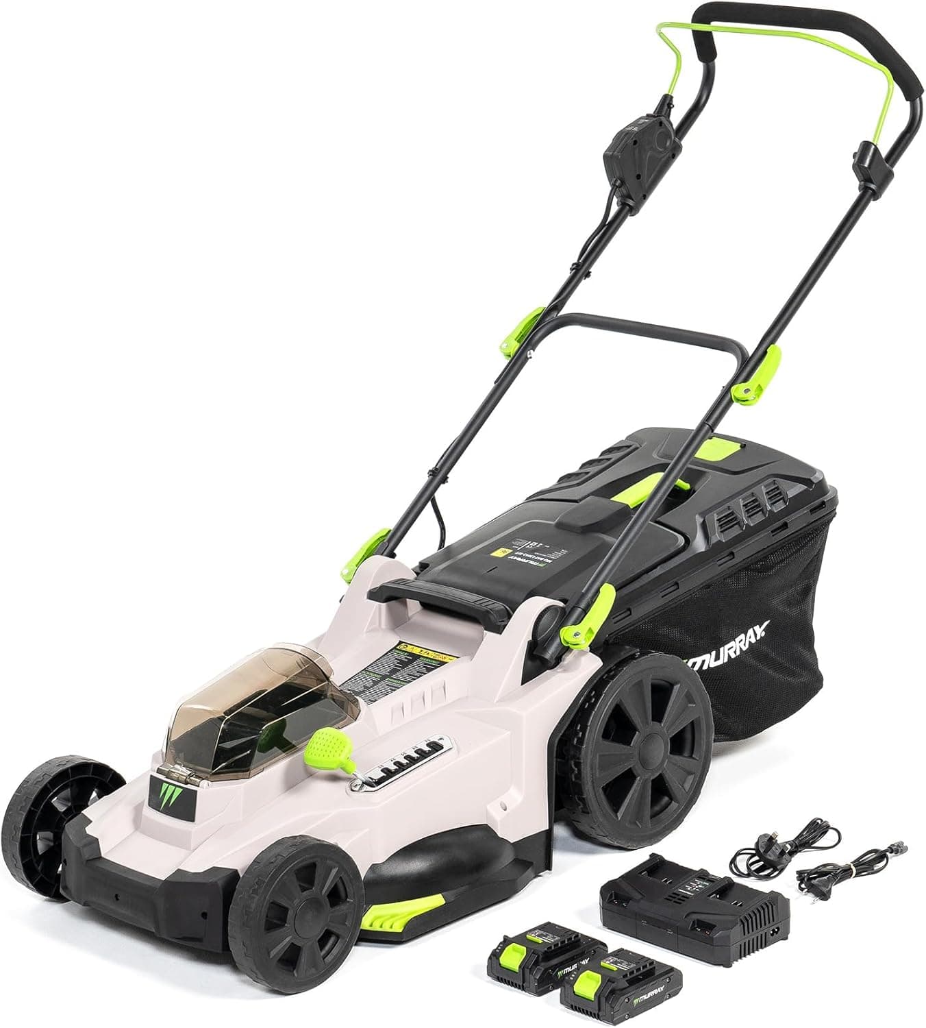 Murray Corta-relvas sem fios 2 x 20 V de lítio com motor de indução, 2900 RPM MU-BAT-LM43-KIT Largura de corte 43 cm, 50 L, 6 níveis Mulching, traseira, apanhador