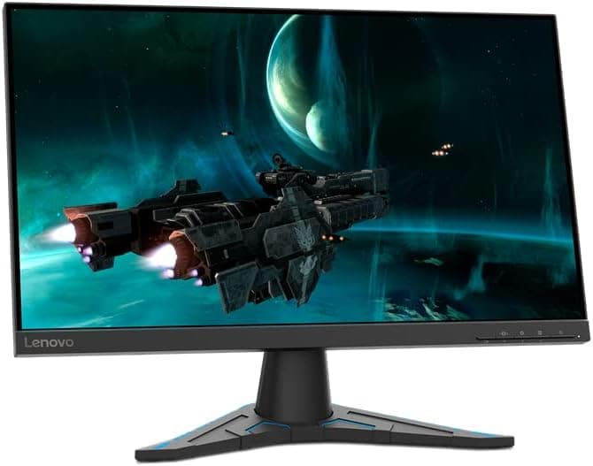Lenovo G24e-20 Monitor Gaming FullHD de 23,8" (VA, 120Hz, 1 ms, HDMI DP, cabo HDMI, FreeSync Premium, base metálica) ajuste de inclinação - preto