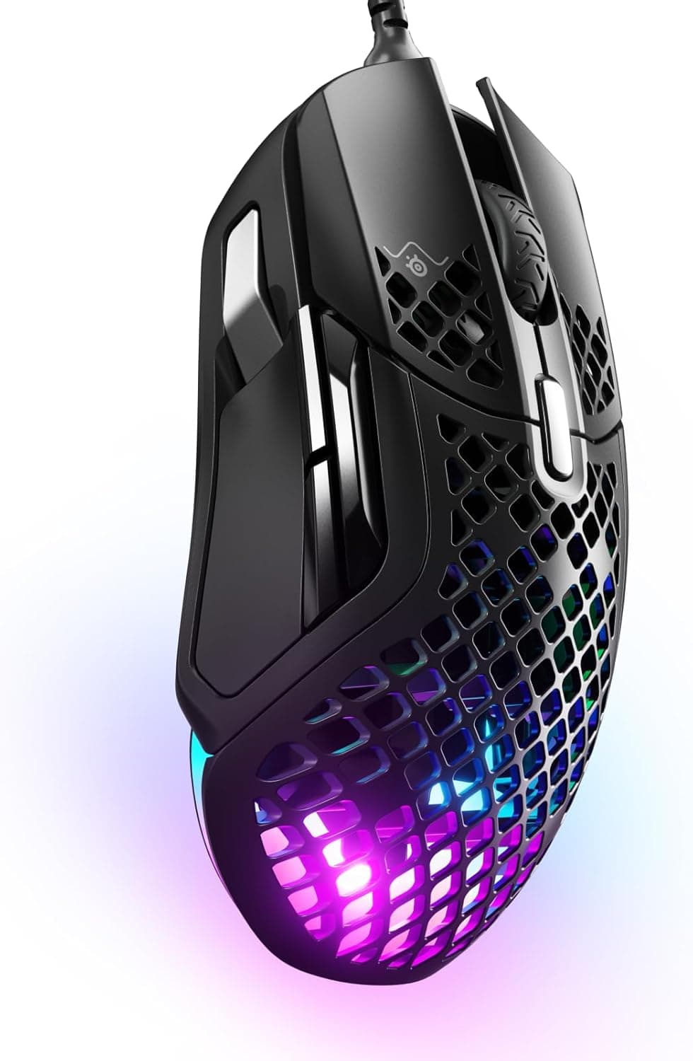 SteelSeries Aerox 5 - Raton Gaming com cabo, design ultraleve resistente à água, RGB - sensor ótico TrueMove Air 18K DPI