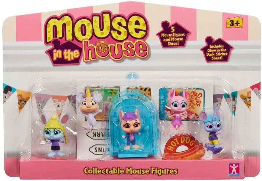BANDAI Millie and Friends Mouse in The House CO07708 Pack de 5 figuras brinquedos, brinquedos colecionáveis, jogo imaginativo, para crianças dos 3 aos 7 anos