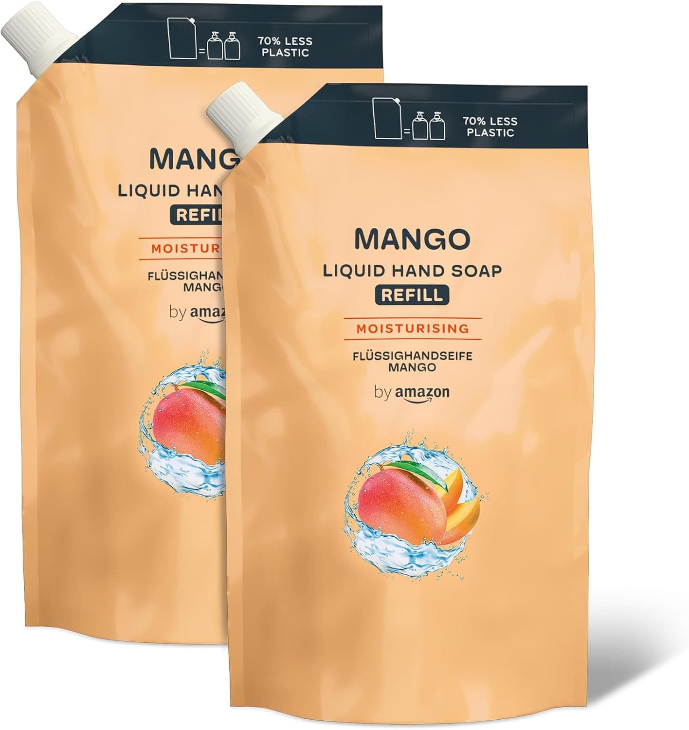 by Amazon Substituição de sabão para mãos, manga, 2 x 1000 ml