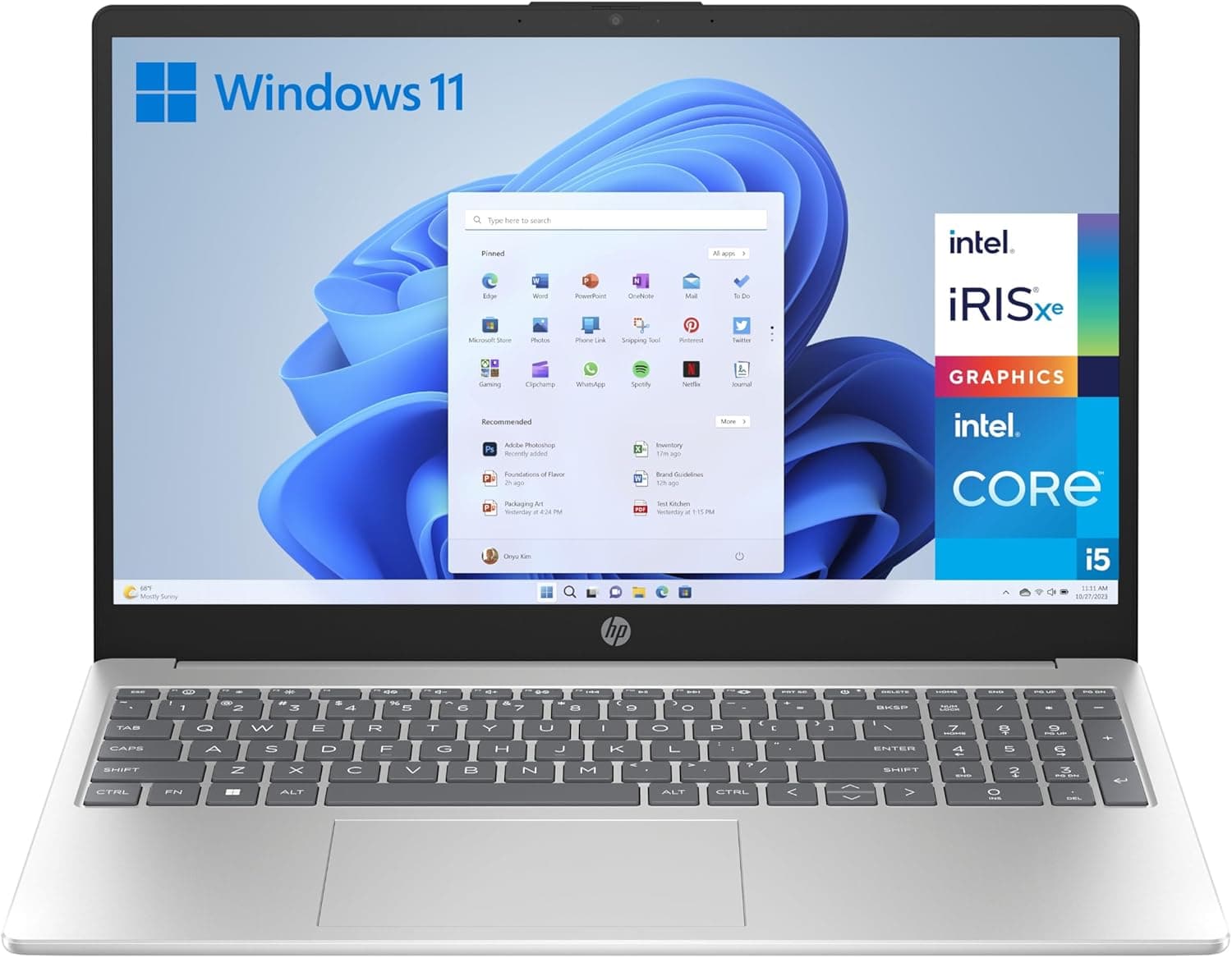 HP 15-fd0163ns Computador portátil Full HD de 15,6" (Intel Core i5-1334U, 16 GB RAM, 512 GB SSD, Intel Iris Xe Graphics, Windows 11) Silver - teclado QWERTY espanhol