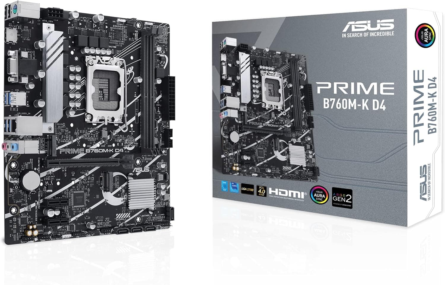 ASUS Prime B760M-K D4 | Motherboard mATX Intel LGA 1700 com PCIe 4.0, 2 M.2, DDR4 e Ethernet 2.5Gb