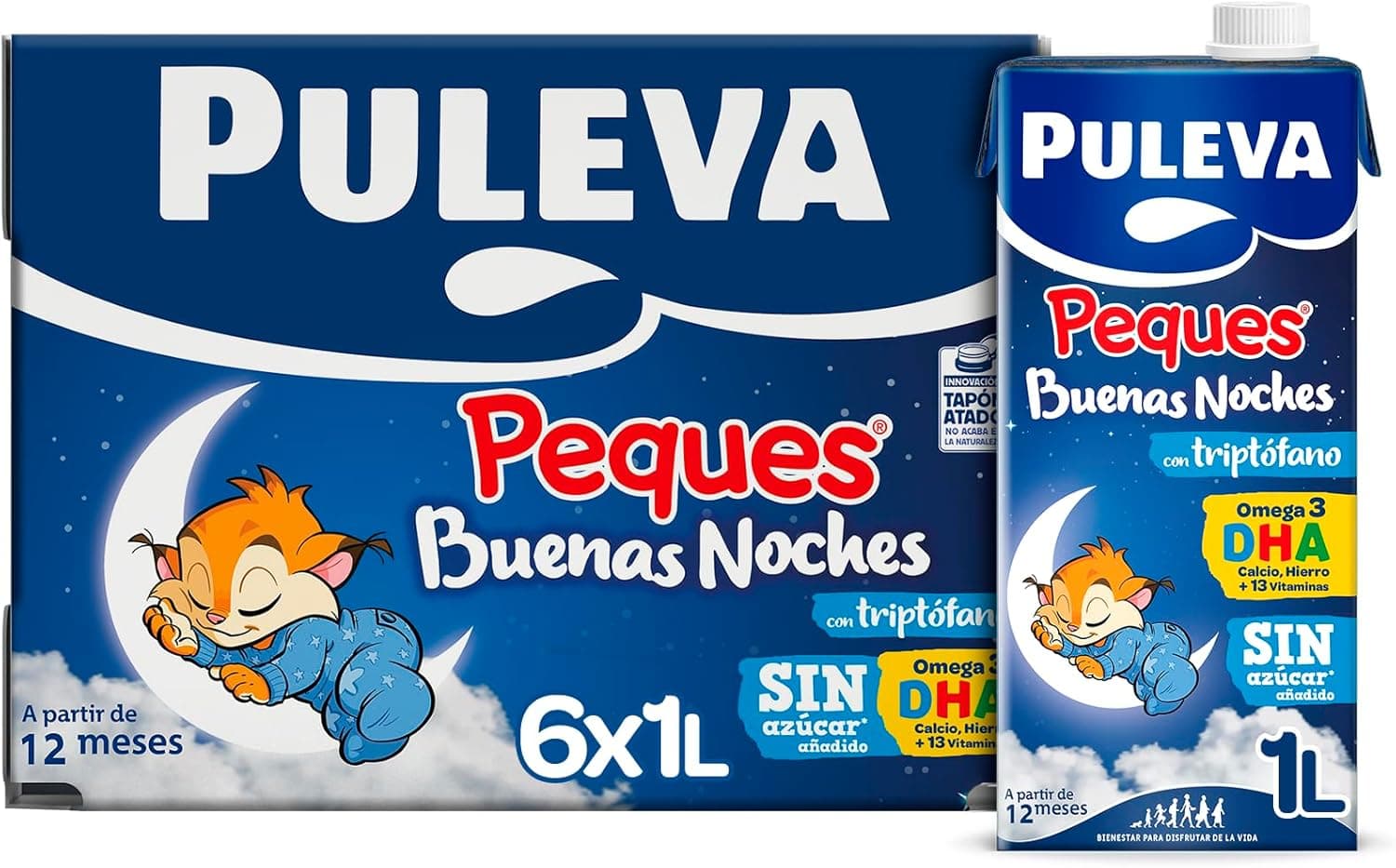 Puleva Pequena boa noite 12-36 meses pack 6 x 1 L