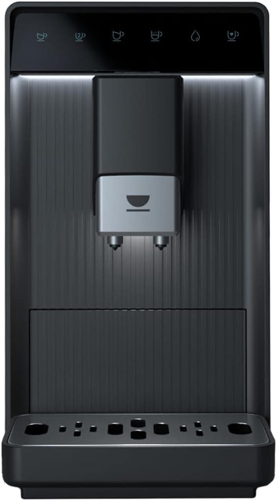 Incapto Aura Cafeteira super automática | 19 bares, botão duplo expresso, máquina de café de grão compacto e design elegante, moedor regulável | limpeza automática, várias receitas (preto)