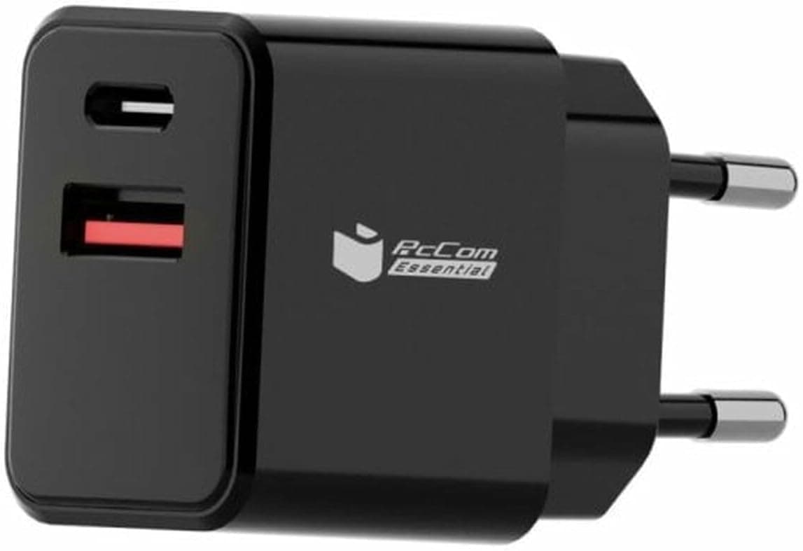 PcCom Carregador de parede essencial preto 20 W USB USB-C