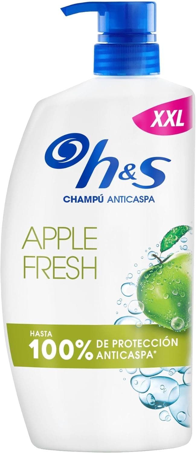 H&S Apple Fresh | Champô anticaspa diário com aroma a maçã para todos os tipos de cabelo, 1000 