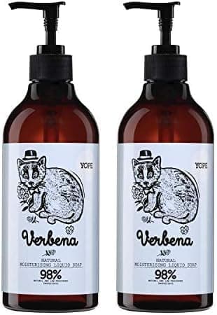 YOPE Sabão de mãos óleo de coco óleo de girassol | glicerina | lantoína | calmante de irritações, nutritivo, hidratante, 98% ingredientes naturais, Vegan formula | Verbena | 500 ml