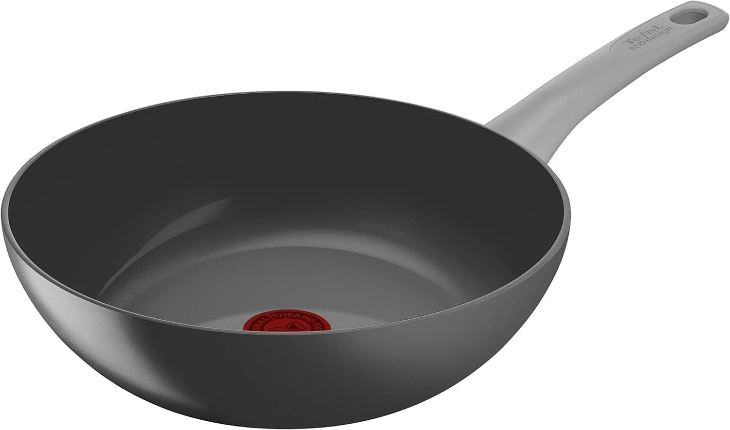 Tefal Renew On Wok de 28 cm, alumínio 100% reciclado, revestimento antiaderente cerâmico sem PFOA, sinal térmico, embalagem 90% reciclada, todos os tipos de cozinhas, cozinha com baixo teor de gordura