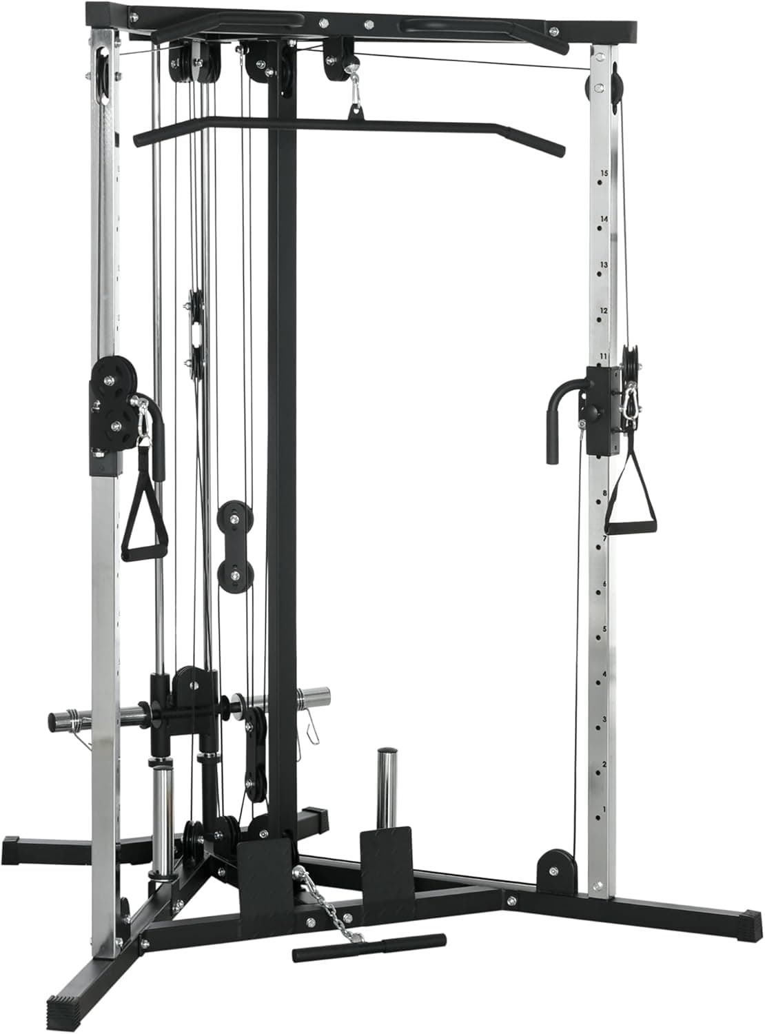 SPORTNOW Máquina multi-estação muscular, para treino de ombro, braços - placas de peso de 100 kg carga máxima. 120 kg para fitness ginásio em casa, 170 x 139 x 200 cm, preto