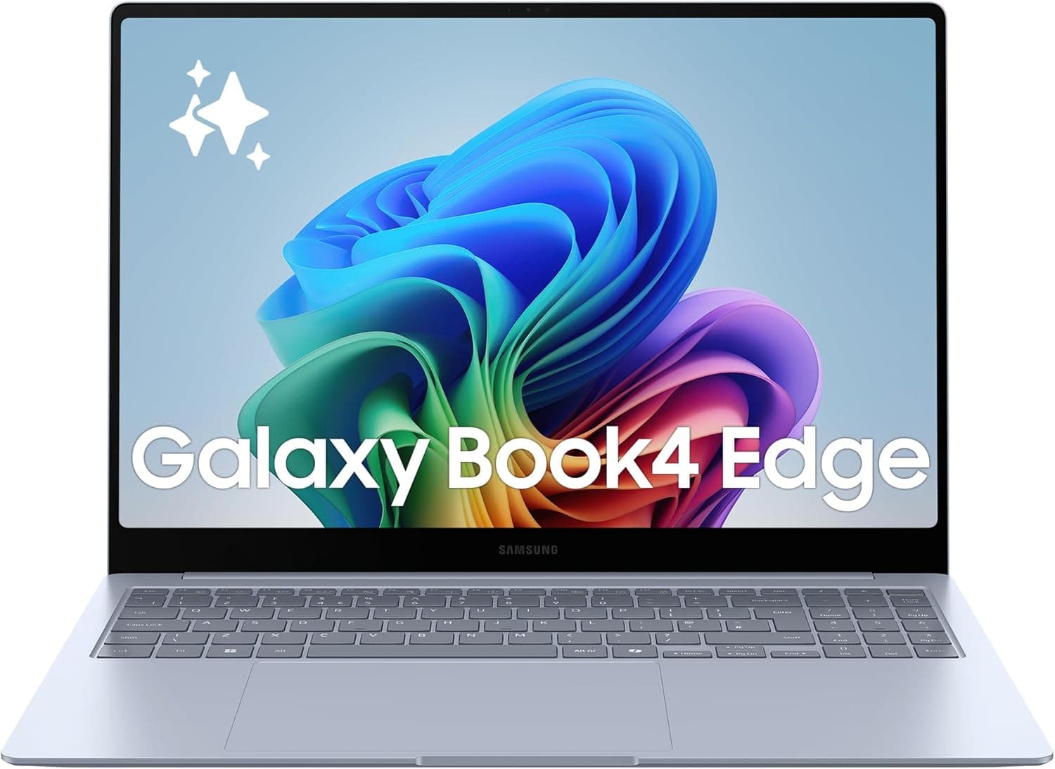 Samsung Galaxy Book4 Edge, computador portátil IA Copilot+, PC HDR de 16", Snapdragon X Elite X1E-80-100, 16GM RAM, 512 GB SSD, Qualcomm Adreno GPU, Windows 11 Home, azul, teclado QWERTY espanhol