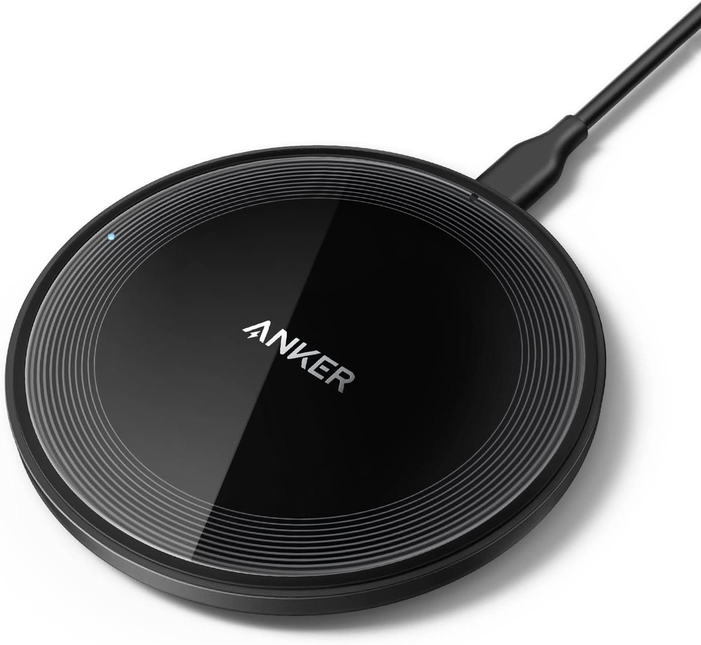 Anker Carregador sem fios 315 (almofada de carregamento), potência máxima de 10 W, compatível com iPhone 15 14 13 12 Series, Samsung S22, AirPods Pro 2, Samsung Buds, Google Buds e muito mais