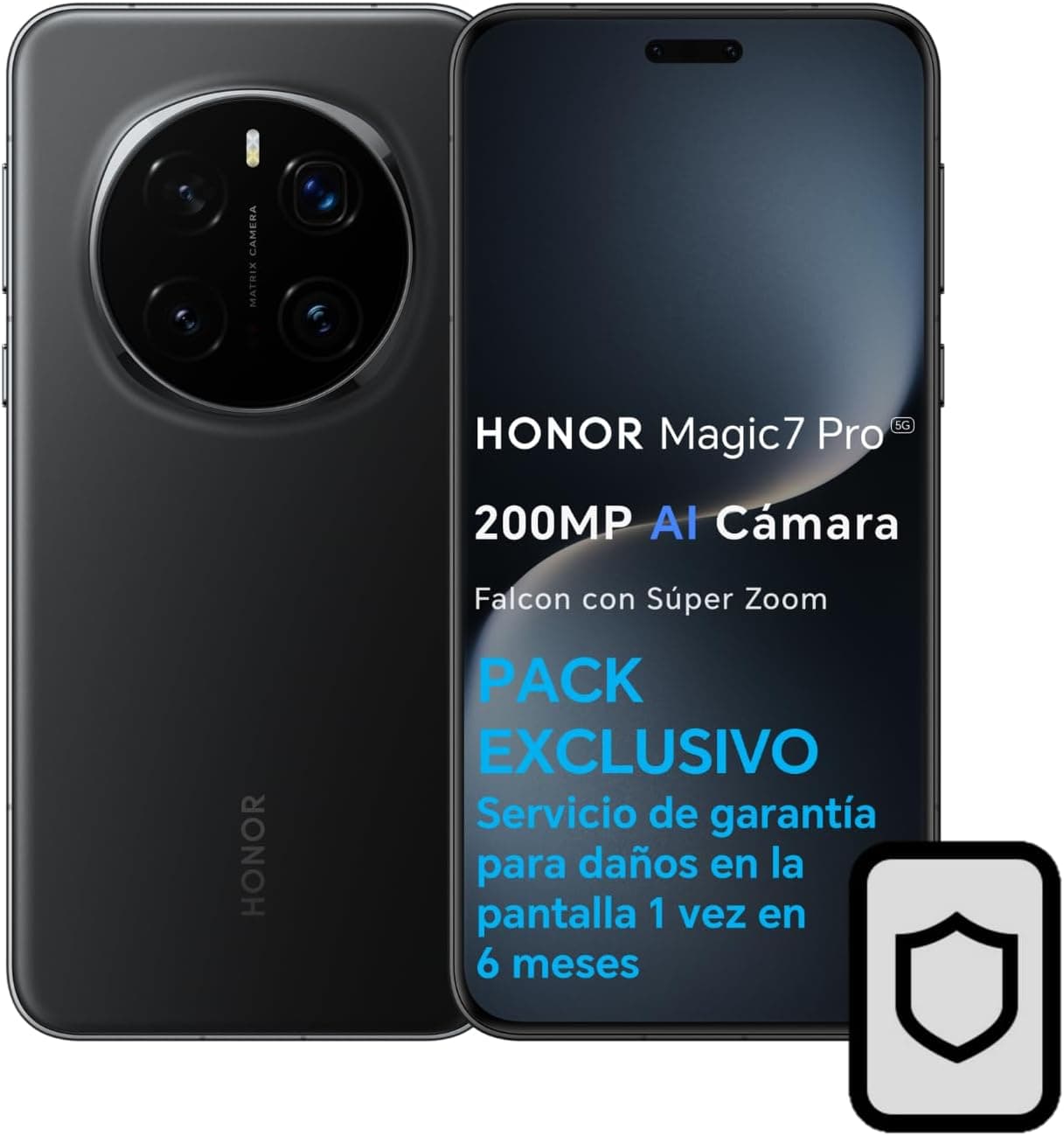 HONOR Magic7 Pro 5G Smartphone de 12 GB+512 GB, câmara de 200 MP AI com super zoom, ecrã 6,80" AMOLED, IP69&IP68, bateria de 5270 mAh, Qualcomm Snapdragon 8 Elite, MagicOS 9.0 com Porta mágico Preto