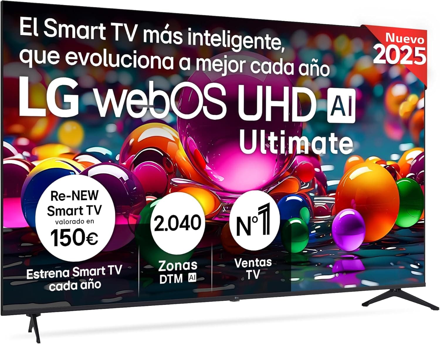 LG 75UA75006LA Televisão 75", UHD 4K, WebOS 25, Ultimate IA, HDR10 Pro, Super Upscaling, Dolby Digital Plus, Google Assistant, preto