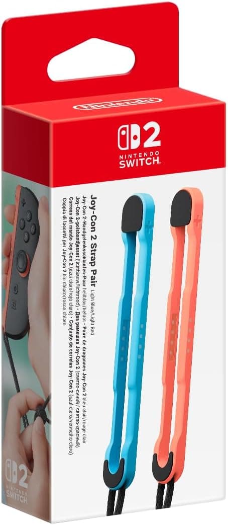 Nintendo Joy-Con Strap | Par de correias azul claro e vermelho claro para comandos Switch