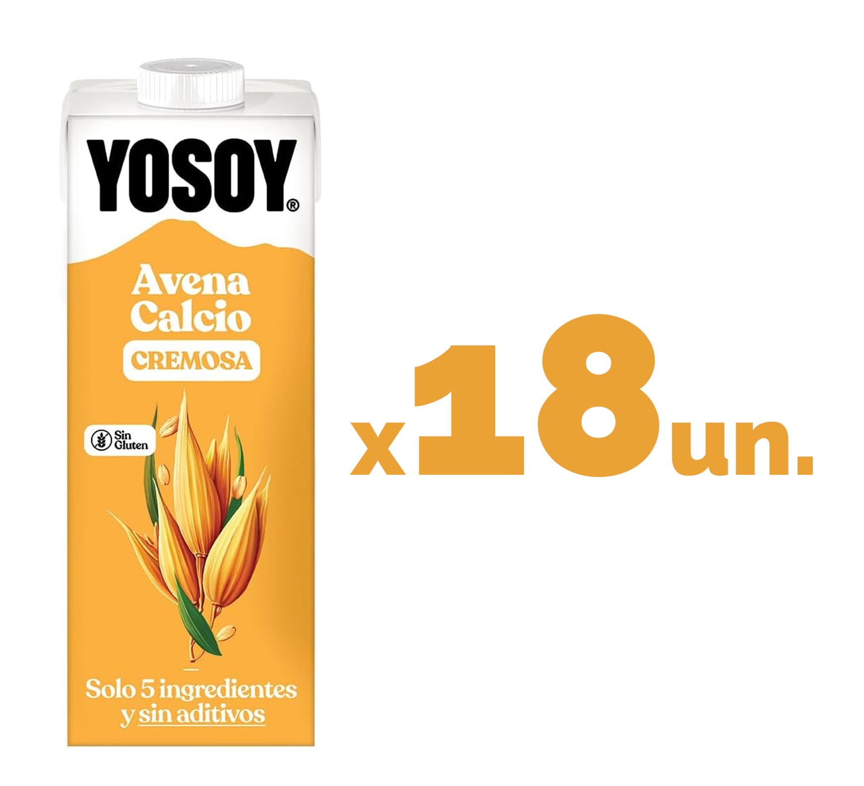 Yosoy - Bebida de aveia com cálcio - caixa de 18 x 1L