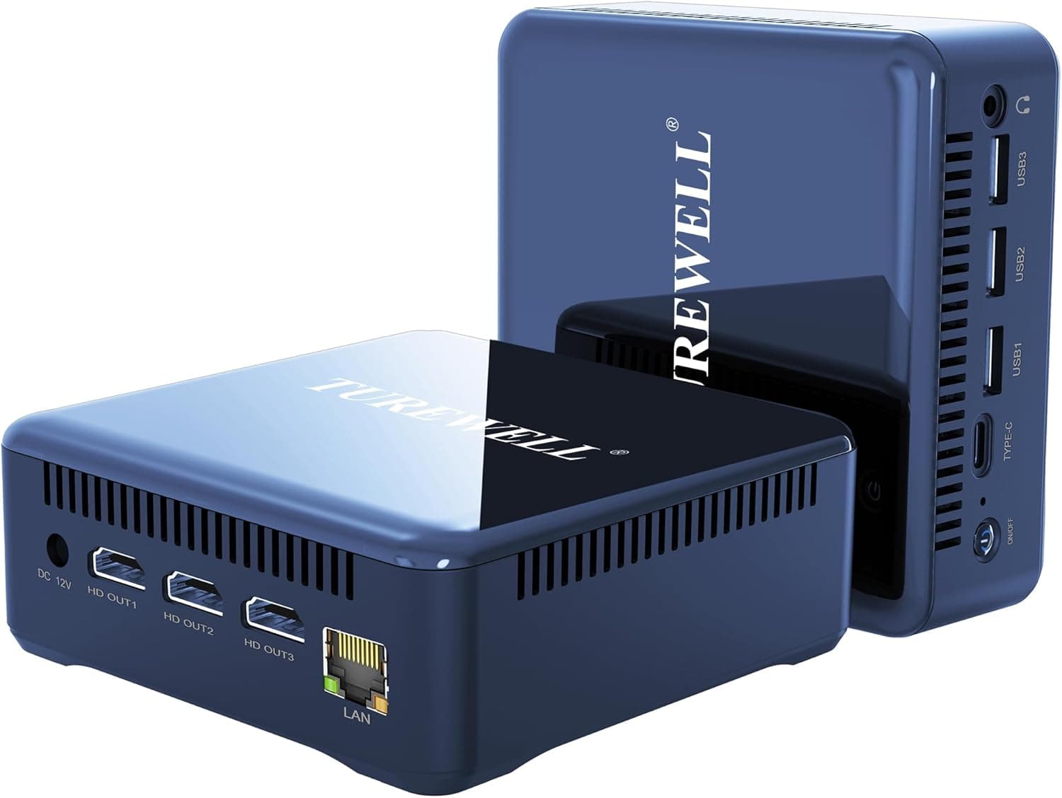 TUREWELL HSI 100 Mini PC, Mini PC Desktop com Alder Lake-N100, 16G DDR4 RAM 512 GB SSD, WIFI6, 3 HD 2.1/BT 5.2/1000M Standard RJ-45