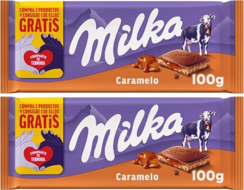 Milka Tablet de chocolate com leite dos alpes com recheio de creme de caramelo 100 g