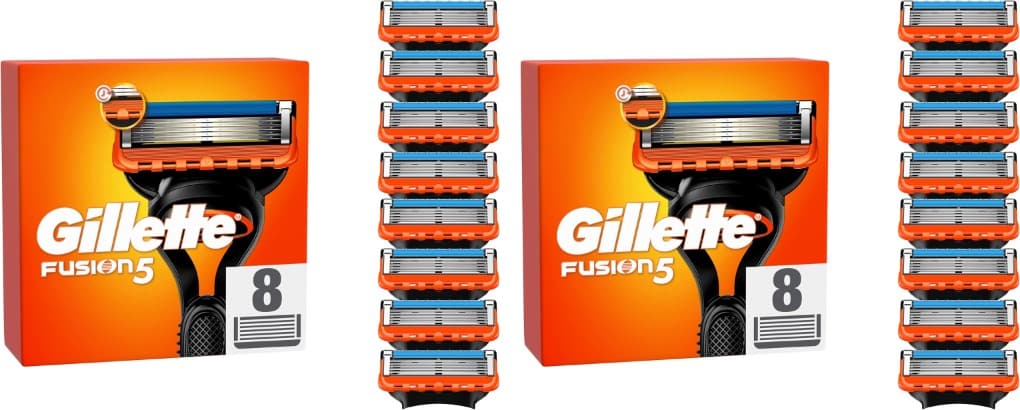 Gillette Fusion 5 | Pack de 8 lâminas de recarga para máquina de barbear, 2 embalagens